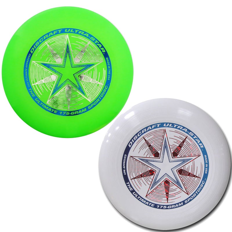 Discraft 175 Gram Ultra Star Sport Disc - 2 Pack (White & Green) - Image 1